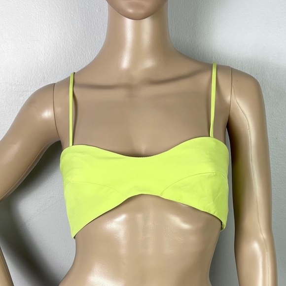 NEW BARDOT GREEN BRALETTE CROP TOP - Picture 2 of 9